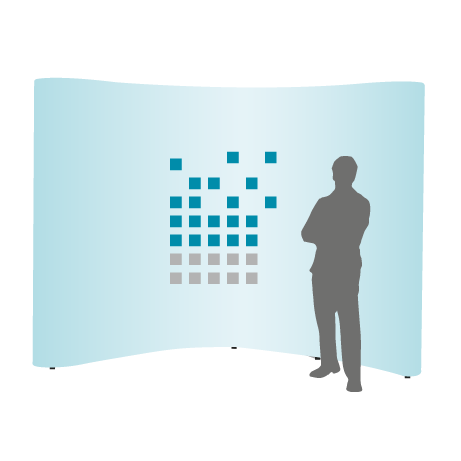 Pop-Up Faltwand | 4 x 3 Felder gebogen | einseitig bedruckt