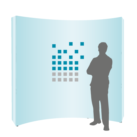 Textilfaltwand | 3 x 3 Felder gebogen | einseitig bedruckt