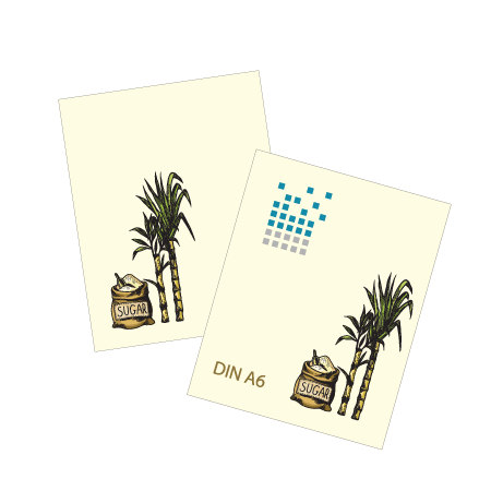Flyer aus Zuckerrohr | DIN A6 | beidseitig bedruckt