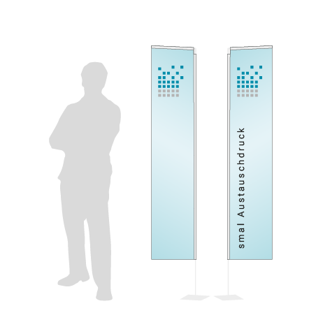 Beachflag Rechteck Austauschdruck | Small (200 cm) | beidseitig bedruckt