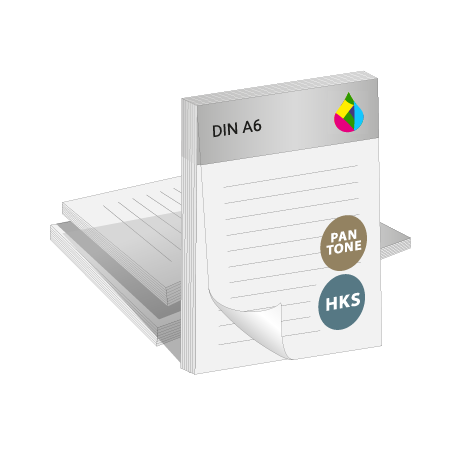 Blöcke ohne Deckblatt mit Sonderfarbe | DIN A6 | einseitig bedruckt