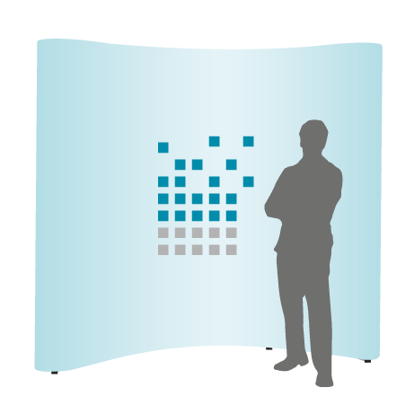 Pop-Up Faltwand | 3 x 3 Felder gebogen | einseitig bedruckt