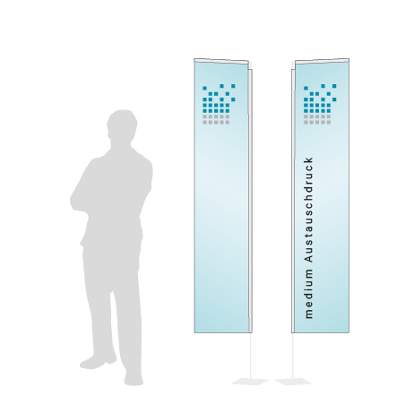 Beachflag Rechteck Austauschdruck | Medium (300 cm) | beidseitig bedruckt