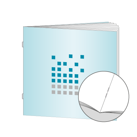 Broschüren Drahtheftung Quadrat