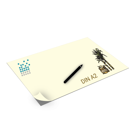 Schreibtischunterlage aus Zuckerrohrpapier | DIN A2 | einseitig bedruckt